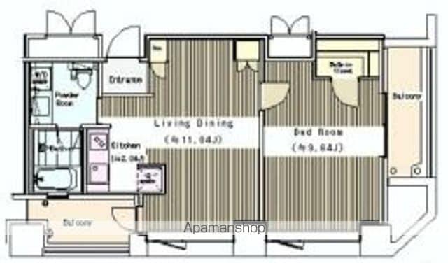 GARDEN ILL YOTSUYA(1LDK/10階)の間取り写真