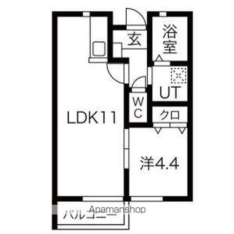 エスペランス勝川(1LDK/2階)の間取り写真