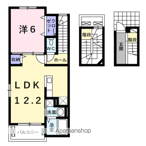 フォルトゥーナ(1LDK/3階)の間取り写真