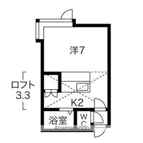 リストワール札幌北(1K/2階)の間取り写真
