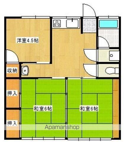 高橋コーポ(3K/2階)の間取り写真