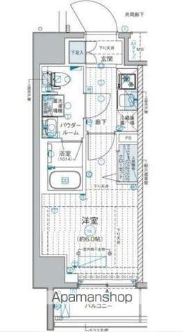 GENOVIA西横浜(1K/2階)の間取り写真