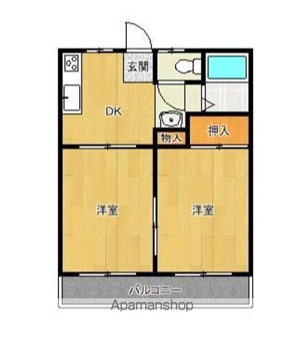 サンパレス小金井(2DK/2階)の間取り写真