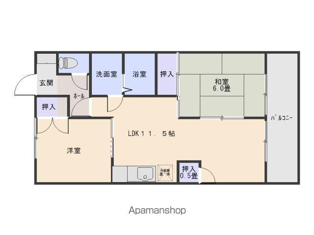 ボナールトノオカ(2LDK/2階)の間取り写真