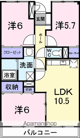 エンブレム(3LDK/3階)の間取り写真