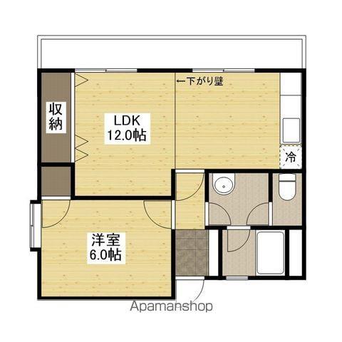 可部ビル(1LDK/4階)の間取り写真