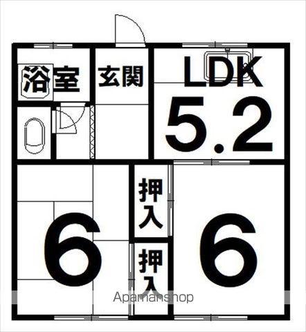 コットンハイツ(2DK/2階)の間取り写真