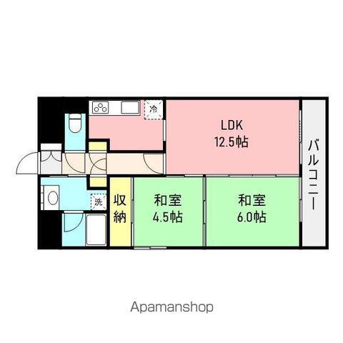 リバーシティ日東2(2LDK/2階)の間取り写真