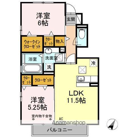 ロードサイド葵 C(2LDK/1階)の間取り写真