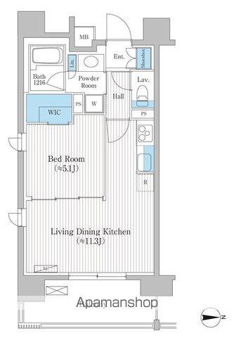 アジュールコート福島(1LDK/6階)の間取り写真