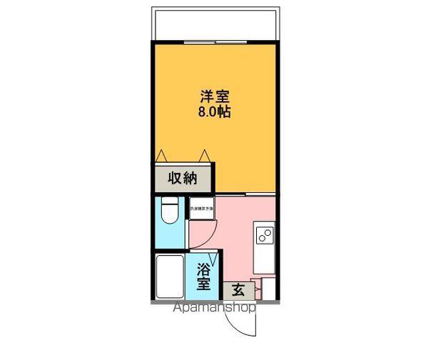 ハーベストタウン(1K/2階)の間取り写真