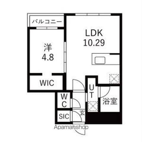 GA-二十四軒3-3MSB棟(1LDK/4階)の間取り写真