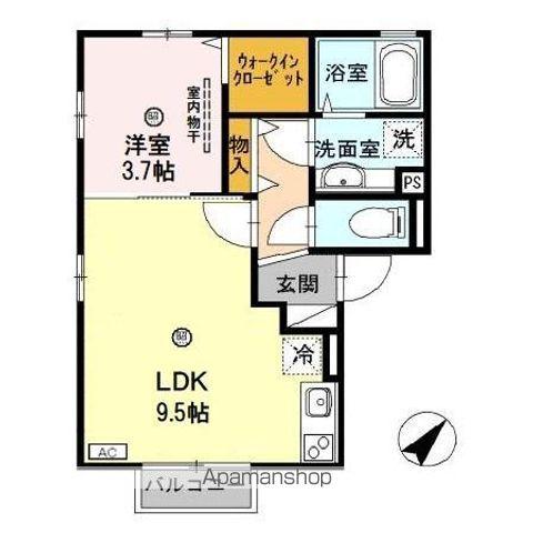 フェリーク(1LDK/2階)の間取り写真