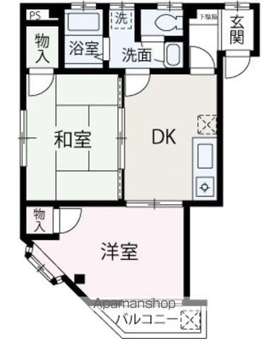 サンヒルズ(2DK/3階)の間取り写真