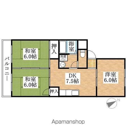 松美マンション(3DK/2階)の間取り写真