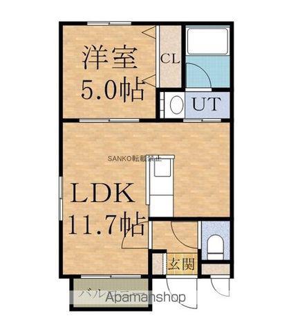 オルセー厚別中央ⅡA棟(1LDK/3階)の間取り写真