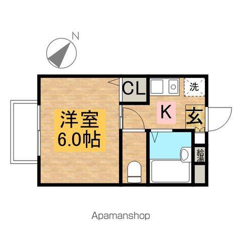 フラッツ山王(1K/1階)の間取り写真