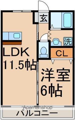 パルステージ秋川(1LDK/2階)の間取り写真