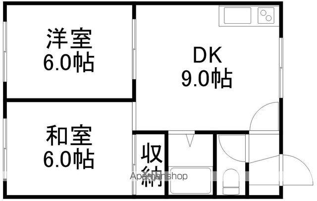 キャッスルエンジェル(2LDK/2階)の間取り写真