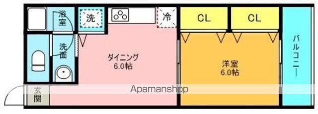 レオパレスパークコンフォール21(1K/2階)の間取り写真