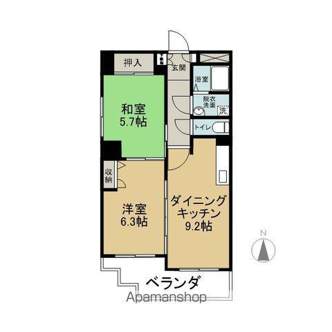 本町VILLA(2DK/3階)の間取り写真