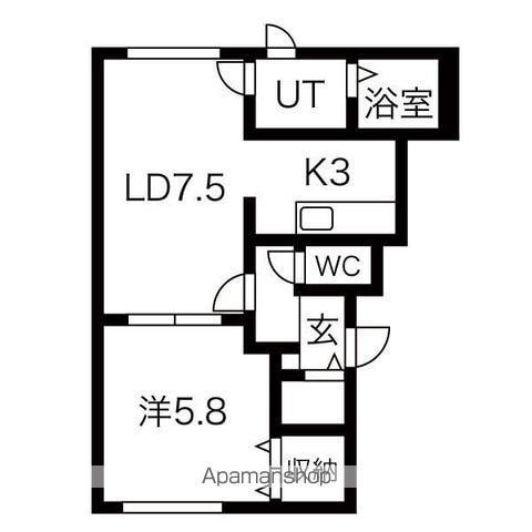 ウェンディクレセントⅡ(1LDK/1階)の間取り写真