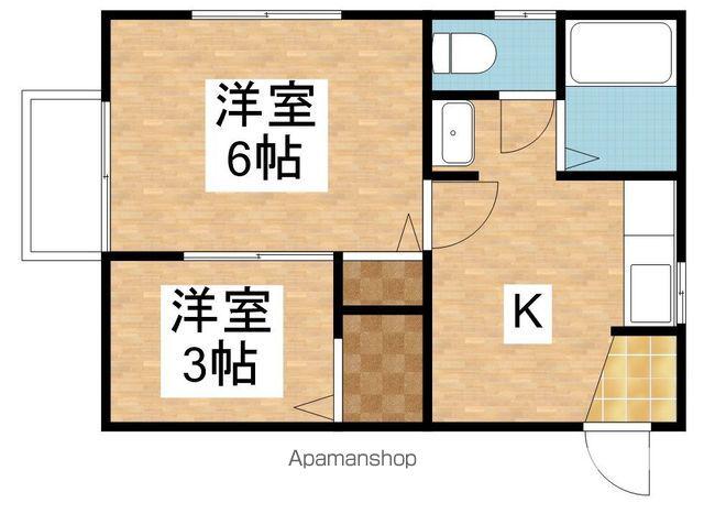 ピジョンA(2K/1階)の間取り写真