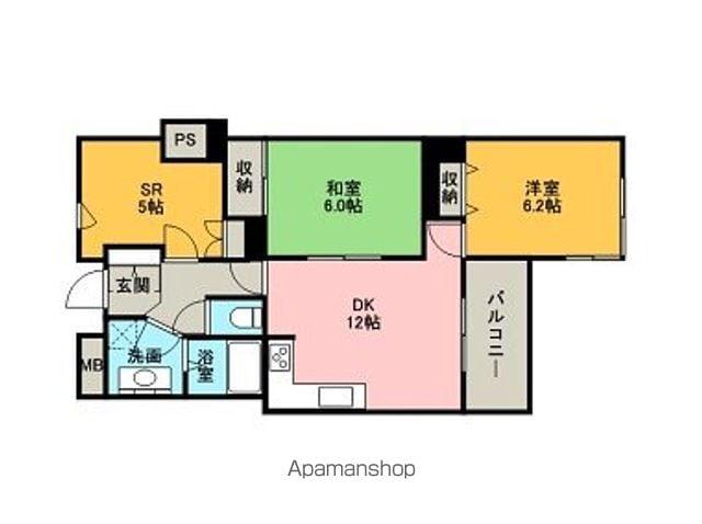ロイヤルマンション(2SDK/4階)の間取り写真