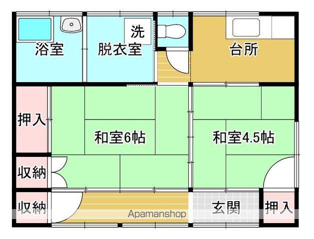 日豊本線 都城駅 徒歩15分 1階建 築52年(2K)の間取り写真