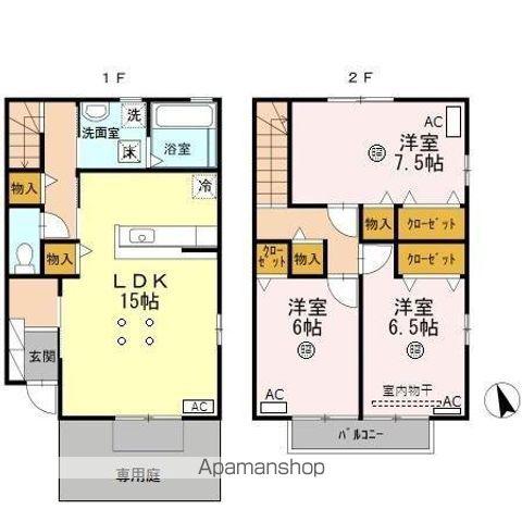 ルールフラーズ(3LDK/1階)の間取り写真