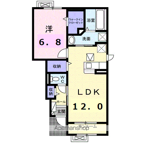 ブライト スクエアⅢ(1LDK/1階)の間取り写真