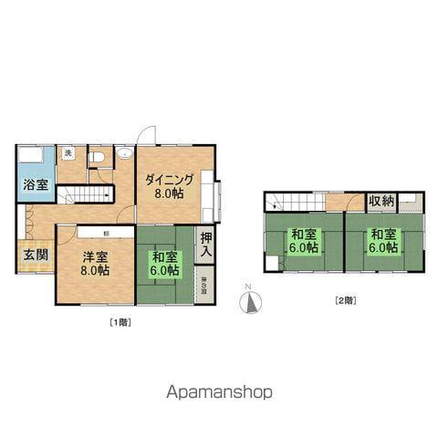 長崎県佐世保市 2階建 築52年(4DK)の間取り写真