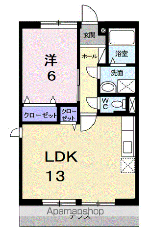 サンハイム(1LDK/1階)の間取り写真