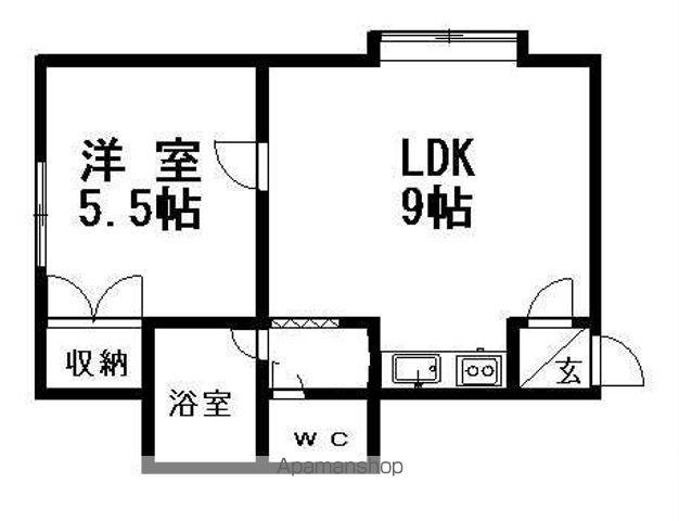 カナルコートⅠ(1LDK/2階)の間取り写真