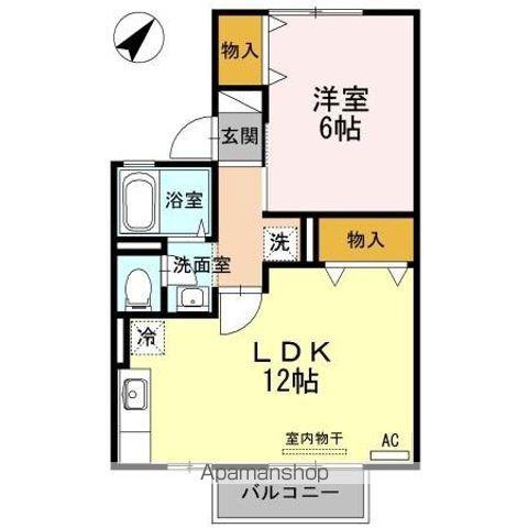 MKハイツ Ⅱ棟(1LDK/2階)の間取り写真