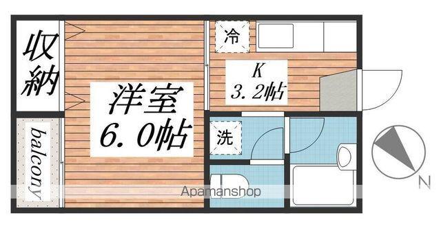 サマックスM(1K/2階)の間取り写真