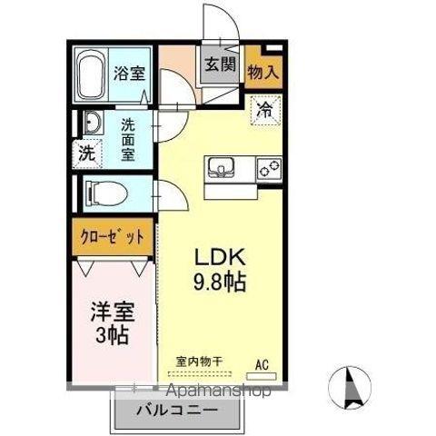 セブン 1(1LDK/2階)の間取り写真