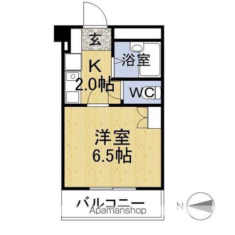 ハッピーマンション(1K/2階)の間取り写真