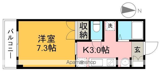 マンションつくし野(1K/3階)の間取り写真