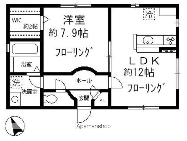 タカホアパートメント(1LDK/1階)の間取り写真