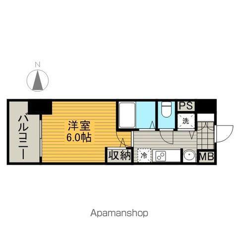プレサンスSAKAEリバースタイル(ワンルーム/5階)の間取り写真