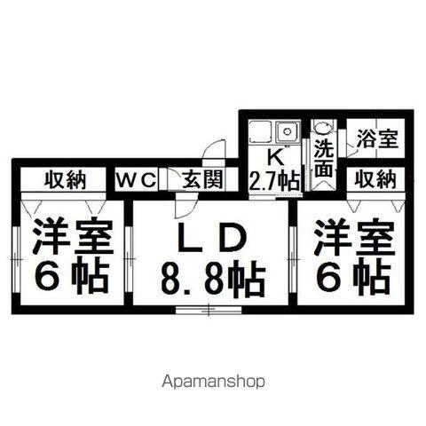 リバティ美芳(2LDK/2階)の間取り写真