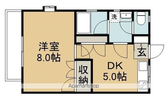 シャトル浜田山Ⅱ(1DK/1階)の間取り写真