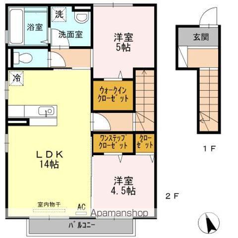 ベイサイドテラスA棟(2LDK/2階)の間取り写真