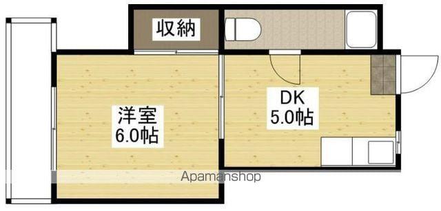 第1小河内ビル(1DK/4階)の間取り写真