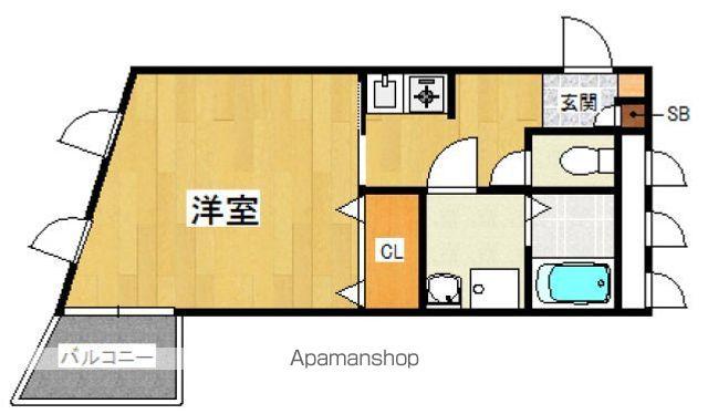 アパルトメントマキ(ワンルーム/2階)の間取り写真