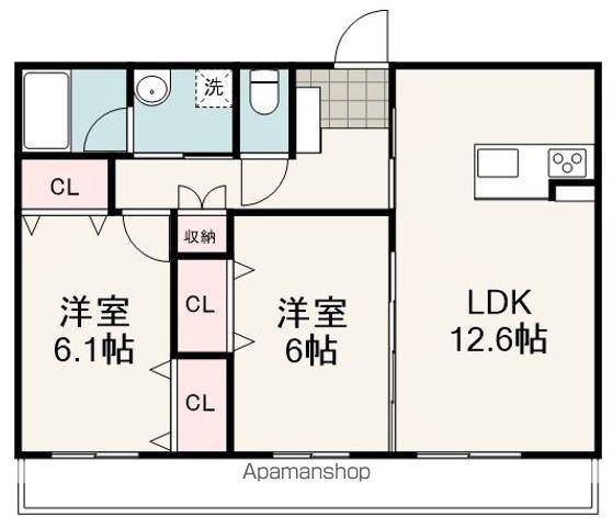 ソレアード(2LDK/3階)の間取り写真