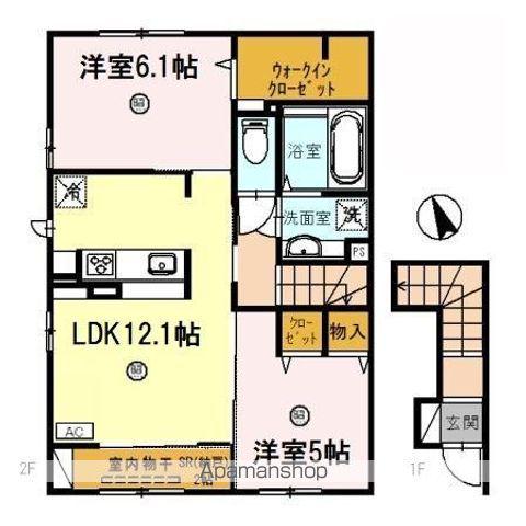 MADRIDⅡ(2DK/2階)の間取り写真