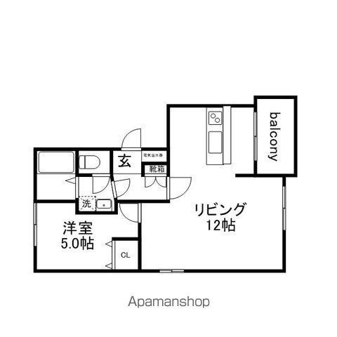 東晃マンション(1LDK/4階)の間取り写真