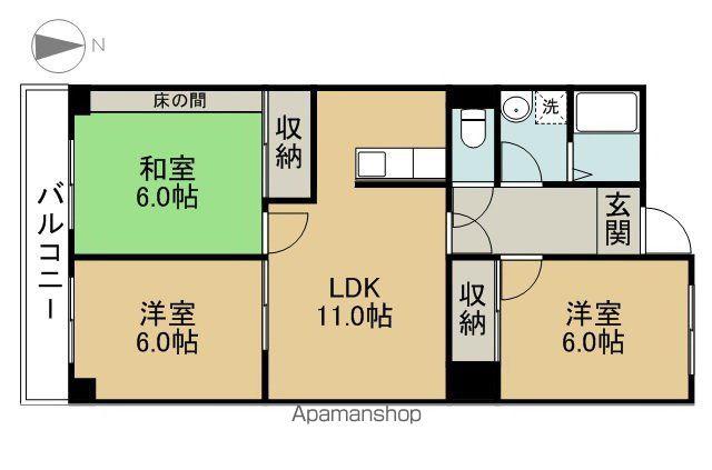 カーサビアンカ2(3LDK/3階)の間取り写真